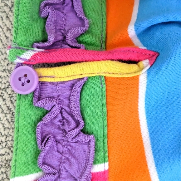 NWT Hanna Andersson Bright Stripe Tank Dress Ruffle Neck Modest Y2K - Picture 3 of 5